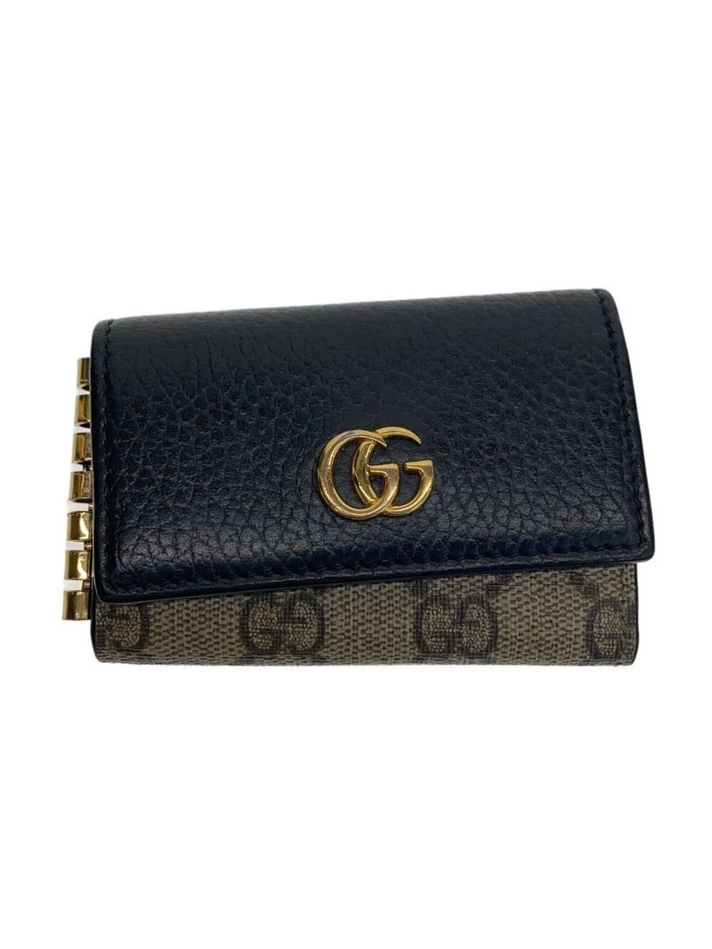 Gucci Double G Bicolor Key Case Wallet Black All over